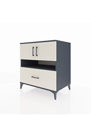 Kronos Şifonyer 3 Raflı Tek Çekmeceli 2 Kapaklı 88x59x96 Antrasit-Aytaşı