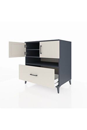 Kronos Şifonyer 3 Raflı Tek Çekmeceli 2 Kapaklı 88x59x96 Antrasit-Aytaşı