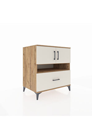 Kronos Şifonyer 3 Raflı Tek Çekmeceli 2 Kapaklı 88x59x96 Çam-Aytaşı