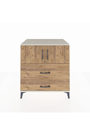 Kronos Şifonyer 2 Raflı 2 Çekmeceli 2 Kapaklı 88x59x96 Aytaşı-Çam