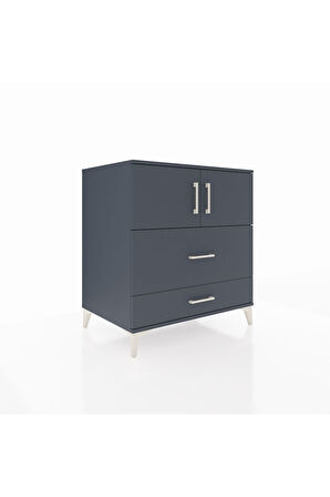 Kronos Şifonyer 2 Raflı 2 Çekmeceli 2 Kapaklı 88x59x96 Antrasit-Antrasit