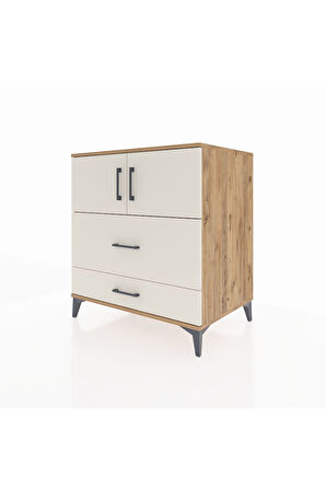 Kronos Şifonyer 2 Raflı 2 Çekmeceli 2 Kapaklı 88x59x96 Çam-Aytaşı