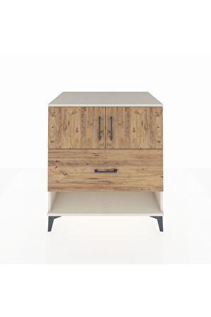 Kronos Şifonyer 2 Raflı Tek Çekmeceli 2 Kapaklı 88x59x96 Aytaşı-Çam