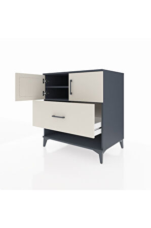 Kronos Şifonyer 2 Raflı Tek Çekmeceli 2 Kapaklı 88x59x96 Antrasit-Aytaşı