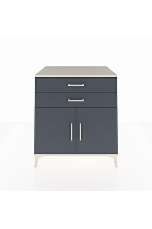 Kronos Şifonyer Tek Raflı 2 Çekmeceli 2 Kapaklı 88x59x96 Aytaşı-Antrasit