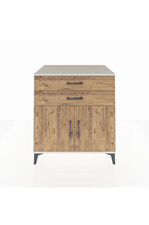 Kronos Şifonyer Tek Raflı 2 Çekmeceli 2 Kapaklı 88x59x96 Aytaşı-Çam