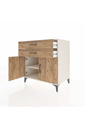 Kronos Şifonyer Tek Raflı 2 Çekmeceli 2 Kapaklı 88x59x96 Aytaşı-Çam