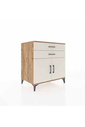 Kronos Şifonyer Tek Raflı 2 Çekmeceli 2 Kapaklı 88x59x96 Çam-Aytaşı