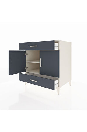 Kronos Şifonyer 2 Raflı 2 Çekmeceli 2 Kapaklı 88x59x96 Aytaşı-Antrasit