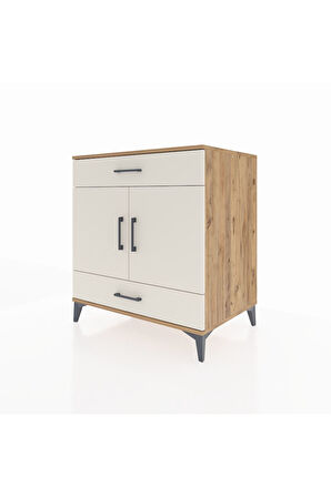 Kronos Şifonyer 2 Raflı 2 Çekmeceli 2 Kapaklı 88x59x96 Çam-Aytaşı