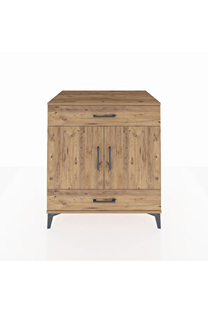 Kronos Şifonyer 2 Raflı 2 Çekmeceli 2 Kapaklı 88x59x96 Çam-Çam