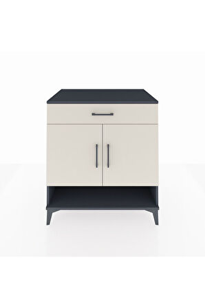 Kronos Şifonyer 2 Raflı Tek Çekmeceli 2 Kapaklı 88x59x96 Antrasit-Aytaşı