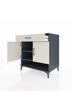 Kronos Şifonyer 2 Raflı Tek Çekmeceli 2 Kapaklı 88x59x96 Antrasit-Aytaşı