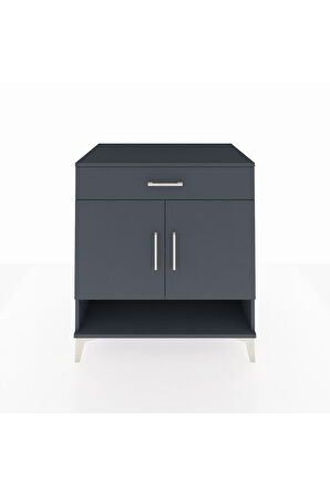 Kronos Şifonyer 2 Raflı Tek Çekmeceli 2 Kapaklı 88x59x96 Antrasit-Antrasit