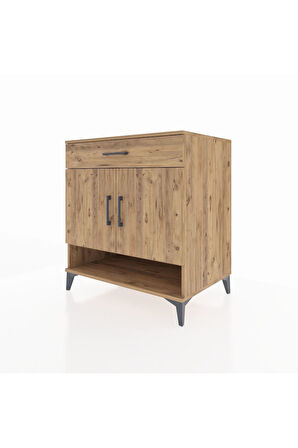 Kronos Şifonyer 2 Raflı Tek Çekmeceli 2 Kapaklı 88x59x96 Çam-Çam