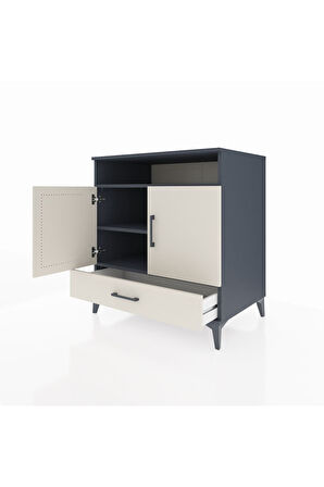 Kronos Şifonyer 3 Raflı Tek Çekmeceli 2 Kapaklı 88x59x96 Antrasit-Aytaşı