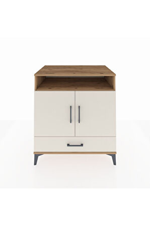 Kronos Şifonyer 3 Raflı Tek Çekmeceli 2 Kapaklı 88x59x96 Çam-Aytaşı