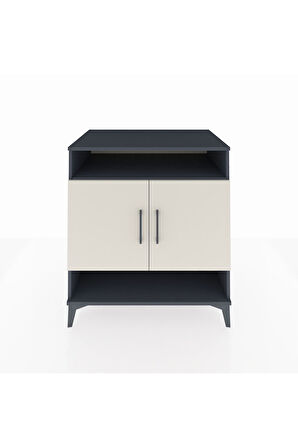 Kronos Şifonyer 3 Raflı 2 Kapaklı 88x59x96 Antrasit-Aytaşı