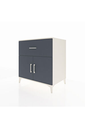 Kronos Şifonyer Tek Raflı Tek Çekmeceli 2 Kapaklı 88x59x96 Aytaşı-Antrasit