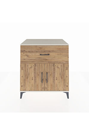 Kronos Şifonyer Tek Raflı Tek Çekmeceli 2 Kapaklı 88x59x96 Aytaşı-Çam