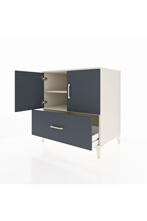 Kronos Şifonyer 2 Raflı Tek Çekmeceli 2 Kapaklı 88x59x96 Aytaşı-Antrasit