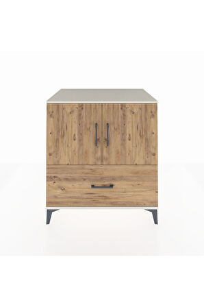 Kronos Şifonyer 2 Raflı Tek Çekmeceli 2 Kapaklı 88x59x96 Aytaşı-Çam