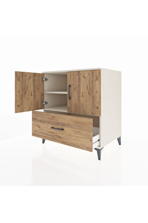 Kronos Şifonyer 2 Raflı Tek Çekmeceli 2 Kapaklı 88x59x96 Aytaşı-Çam