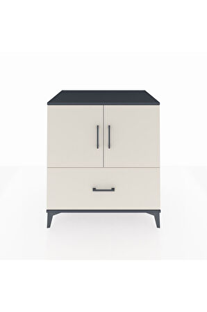 Kronos Şifonyer 2 Raflı Tek Çekmeceli 2 Kapaklı 88x59x96 Antrasit-Aytaşı