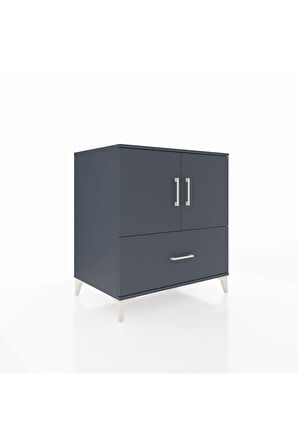 Kronos Şifonyer 2 Raflı Tek Çekmeceli 2 Kapaklı 88x59x96 Antrasit-Antrasit