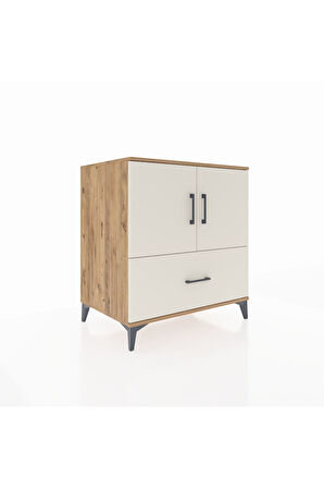 Kronos Şifonyer 2 Raflı Tek Çekmeceli 2 Kapaklı 88x59x96 Çam-Aytaşı