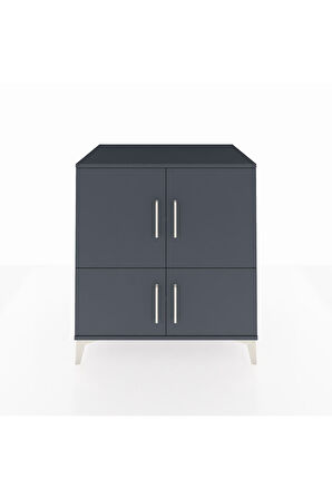 Kronos Şifonyer 3 Raflı 4 Kapaklı 88x59x96 Antrasit-Antrasit