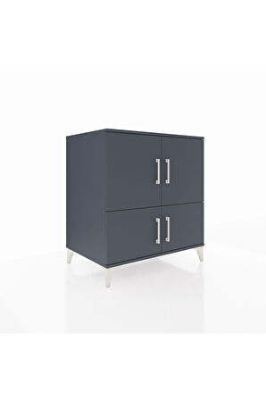 Kronos Şifonyer 3 Raflı 4 Kapaklı 88x59x96 Antrasit-Antrasit