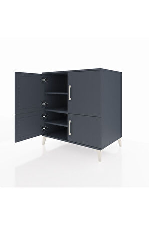 Kronos Şifonyer 3 Raflı 4 Kapaklı 88x59x96 Antrasit-Antrasit