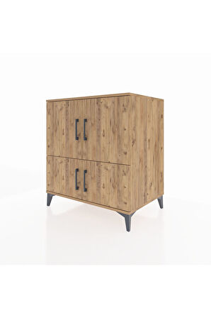 Kronos Şifonyer 3 Raflı 4 Kapaklı 88x59x96 Çam-Çam