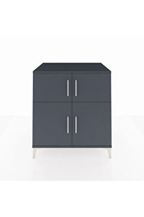 Kronos Şifonyer 3 Raflı 4 Kapaklı 88x59x96 Antrasit-Antrasit