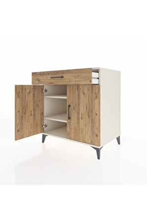 Kronos Şifonyer 2 Raflı Tek Çekmeceli 2 Kapaklı 88x59x96 Aytaşı-Çam