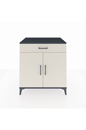 Kronos Şifonyer 2 Raflı Tek Çekmeceli 2 Kapaklı 88x59x96 Antrasit-Aytaşı