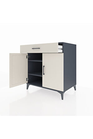 Kronos Şifonyer 2 Raflı Tek Çekmeceli 2 Kapaklı 88x59x96 Antrasit-Aytaşı