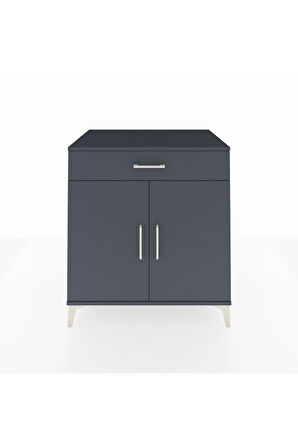 Kronos Şifonyer 2 Raflı Tek Çekmeceli 2 Kapaklı 88x59x96 Antrasit-Antrasit