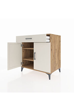 Kronos Şifonyer 2 Raflı Tek Çekmeceli 2 Kapaklı 88x59x96 Çam-Aytaşı