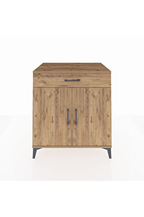 Kronos Şifonyer 2 Raflı Tek Çekmeceli 2 Kapaklı 88x59x96 Çam-Çam
