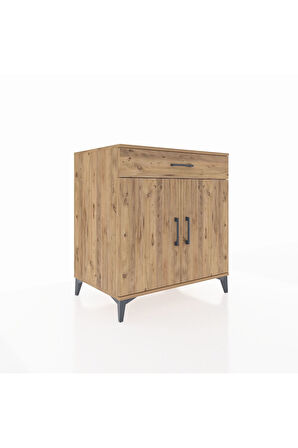 Kronos Şifonyer 2 Raflı Tek Çekmeceli 2 Kapaklı 88x59x96 Çam-Çam