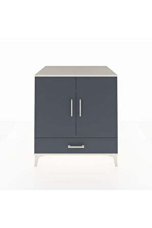 Kronos Şifonyer 3 Raflı Tek Çekmeceli 2 Kapaklı 88x59x96 Aytaşı-Antrasit