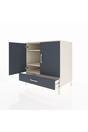 Kronos Şifonyer 3 Raflı Tek Çekmeceli 2 Kapaklı 88x59x96 Aytaşı-Antrasit