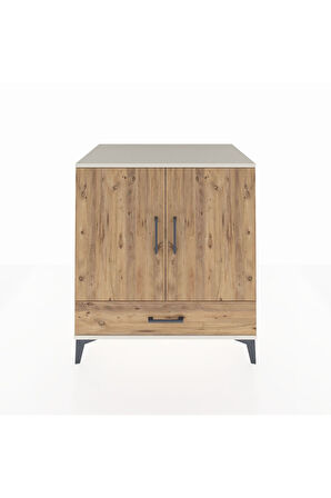 Kronos Şifonyer 3 Raflı Tek Çekmeceli 2 Kapaklı 88x59x96 Aytaşı-Çam