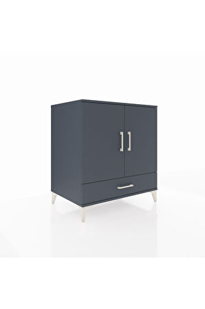 Kronos Şifonyer 3 Raflı Tek Çekmeceli 2 Kapaklı 88x59x96 Antrasit-Antrasit