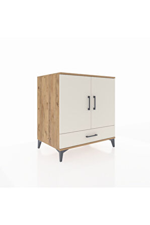 Kronos Şifonyer 3 Raflı Tek Çekmeceli 2 Kapaklı 88x59x96 Çam-Aytaşı