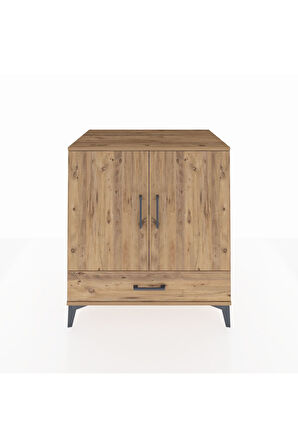 Kronos Şifonyer 3 Raflı Tek Çekmeceli 2 Kapaklı 88x59x96 Çam-Çam