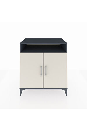 Kronos Şifonyer 3 Raflı 2 Kapaklı 88x59x96 Antrasit-Aytaşı