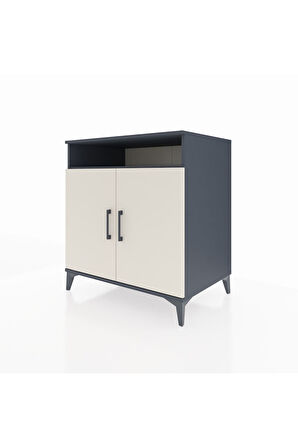 Kronos Şifonyer 3 Raflı 2 Kapaklı 88x59x96 Antrasit-Aytaşı